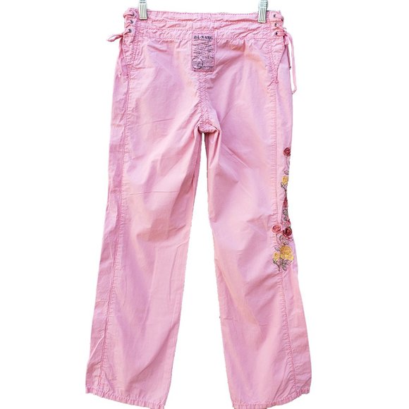 Da Nang Pants pink  Side Lace/Floral Embroidery Low Rise Small cargo vibe - Picture 7 of 10